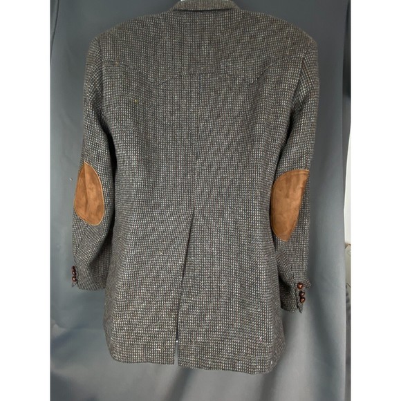 Levis Vintage Western Wear Tweed Wool Elbow Patch Jacket Sports Coat Sz 40R - Picture 12 of 16